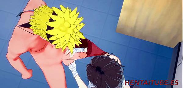  Naruto Hentai 3D - Kurenai Blowjob and handjob to Naruto, and he cums in her mouth